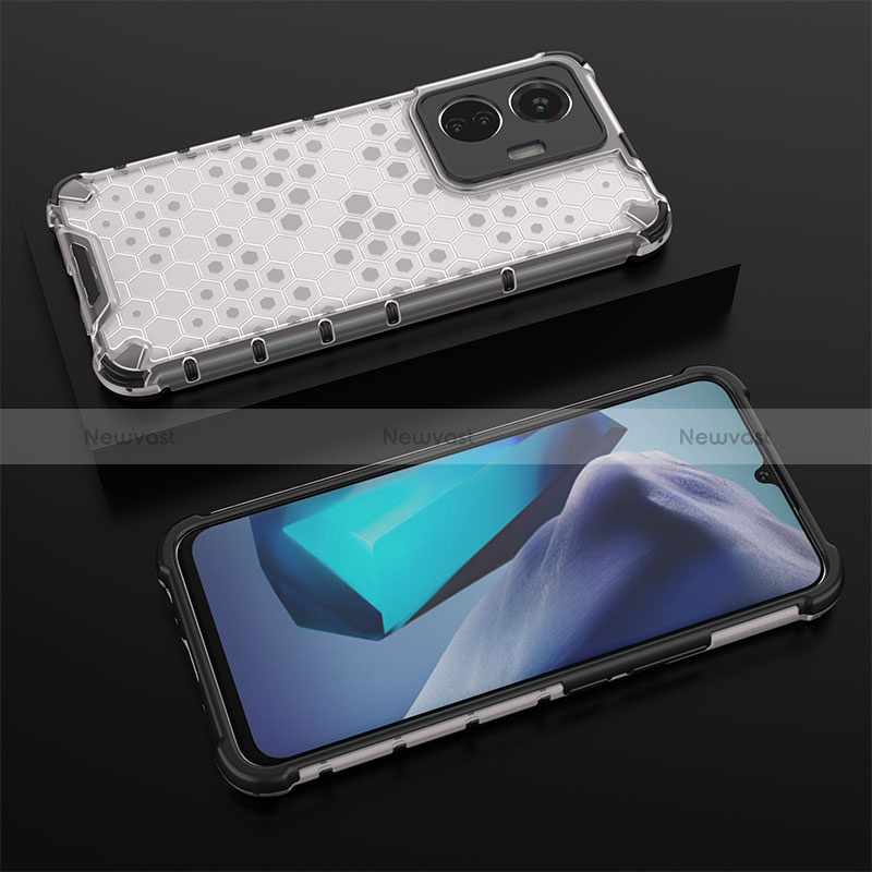 Silicone Transparent Frame Case Cover 360 Degrees AM2 for Vivo T1 4G