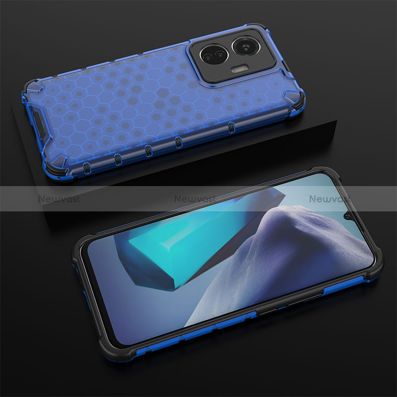 Silicone Transparent Frame Case Cover 360 Degrees AM2 for Vivo T1 4G