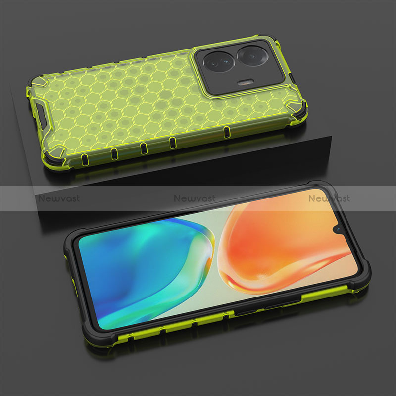 Silicone Transparent Frame Case Cover 360 Degrees AM2 for Vivo T1 5G