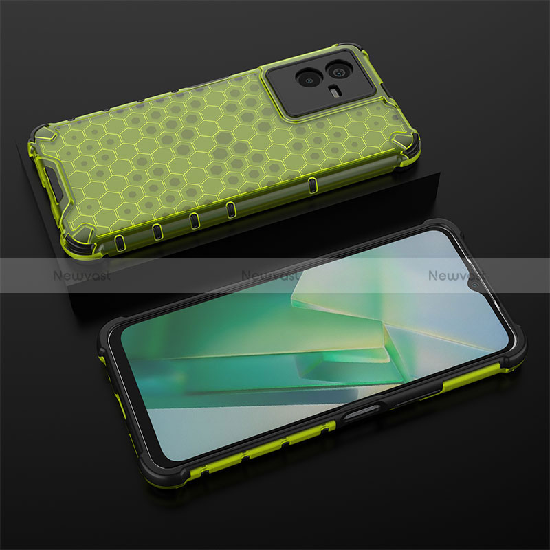 Silicone Transparent Frame Case Cover 360 Degrees AM2 for Vivo T2x 5G