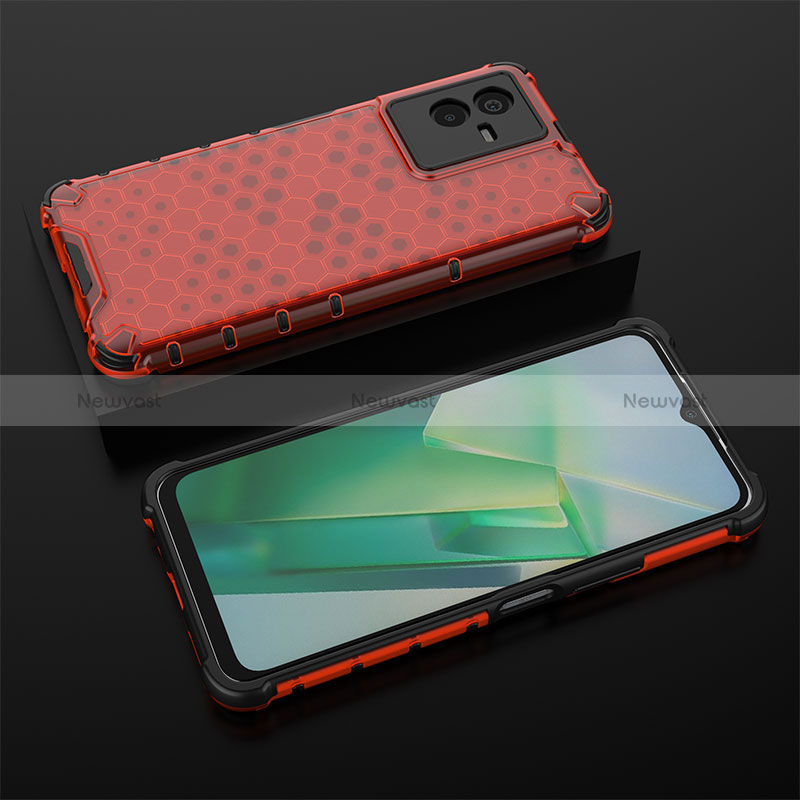 Silicone Transparent Frame Case Cover 360 Degrees AM2 for Vivo T2x 5G