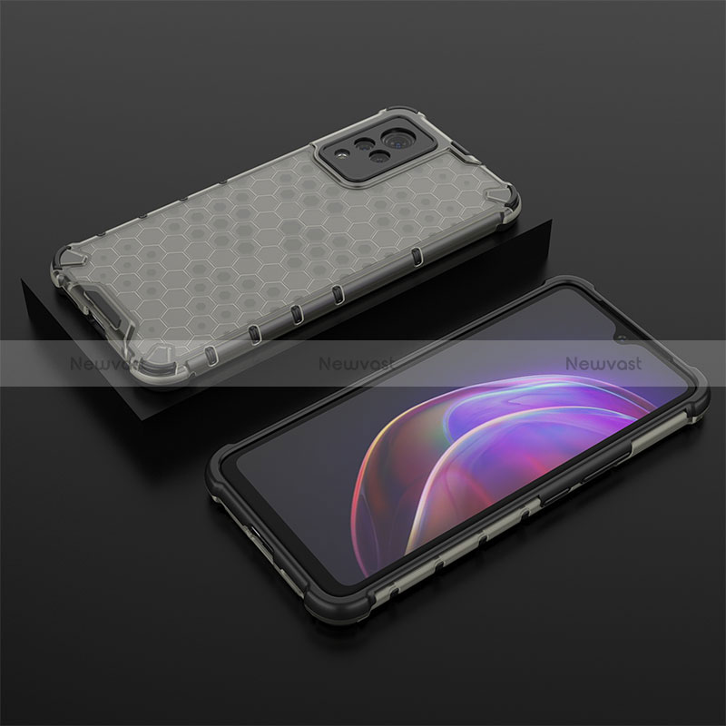 Silicone Transparent Frame Case Cover 360 Degrees AM2 for Vivo V21 5G