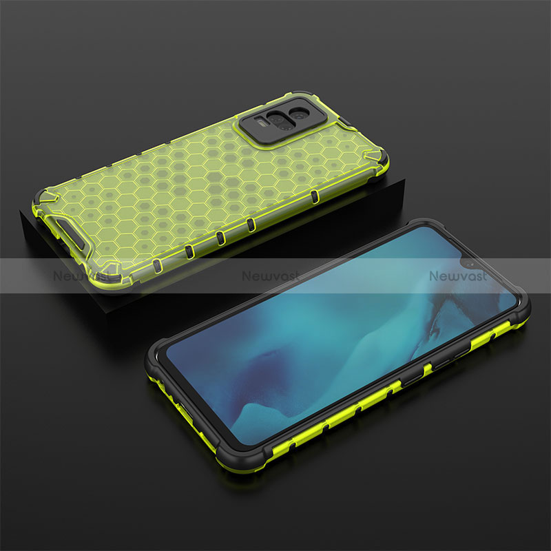 Silicone Transparent Frame Case Cover 360 Degrees AM2 for Vivo V21e 4G