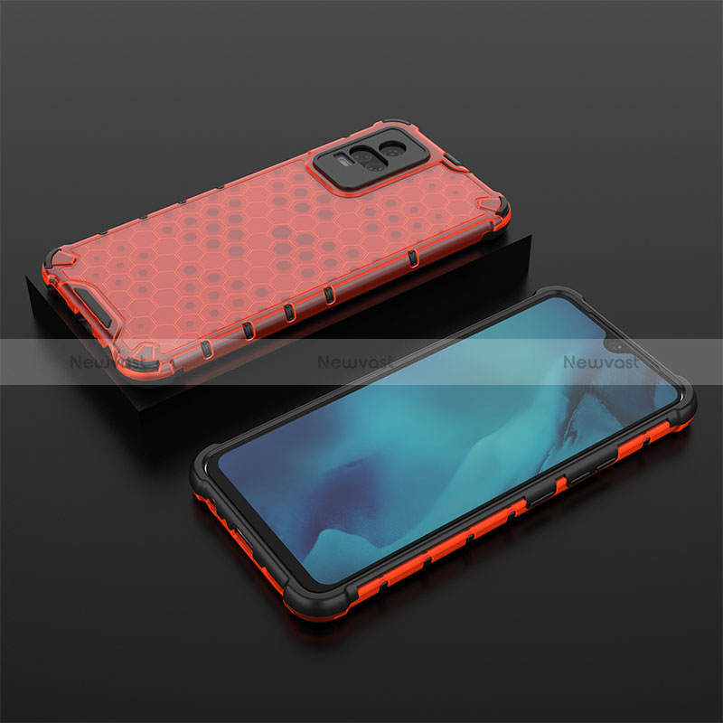 Silicone Transparent Frame Case Cover 360 Degrees AM2 for Vivo V21e 4G