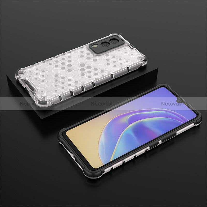 Silicone Transparent Frame Case Cover 360 Degrees AM2 for Vivo V21e 5G