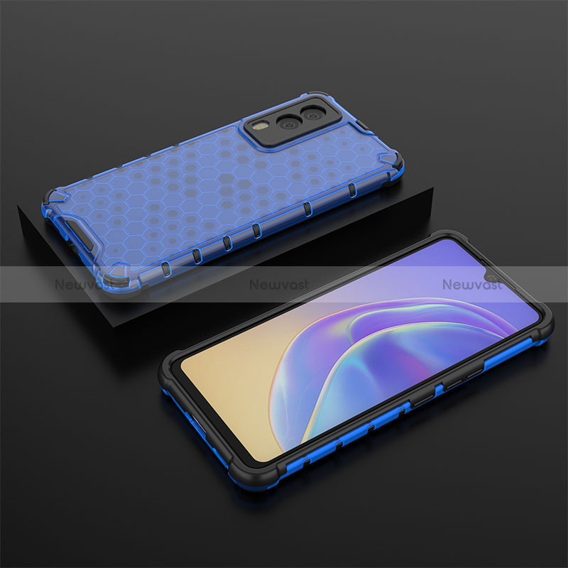 Silicone Transparent Frame Case Cover 360 Degrees AM2 for Vivo V21e 5G