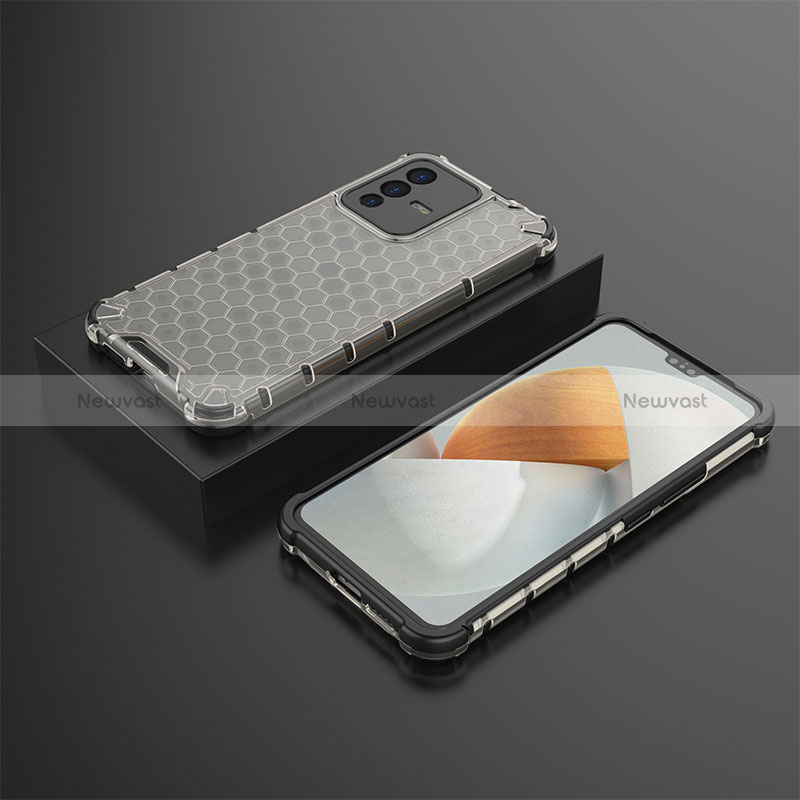 Silicone Transparent Frame Case Cover 360 Degrees AM2 for Vivo V23 5G