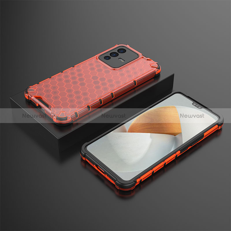 Silicone Transparent Frame Case Cover 360 Degrees AM2 for Vivo V23 5G