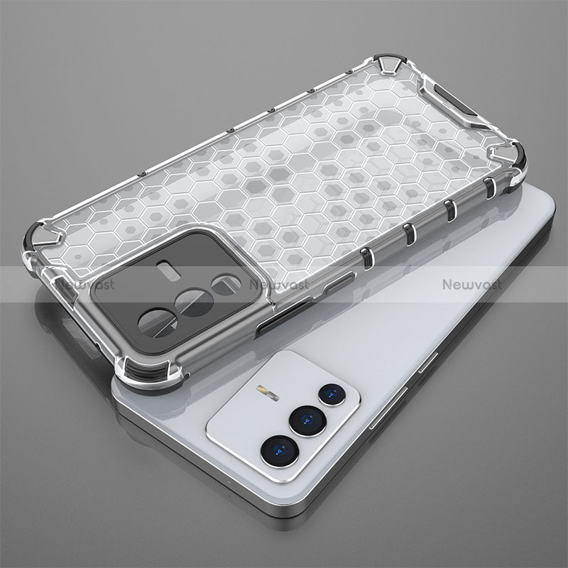 Silicone Transparent Frame Case Cover 360 Degrees AM2 for Vivo V23 5G