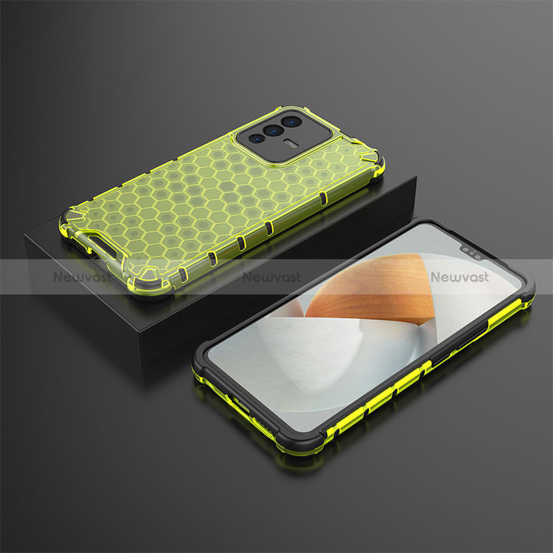 Silicone Transparent Frame Case Cover 360 Degrees AM2 for Vivo V23 5G Green