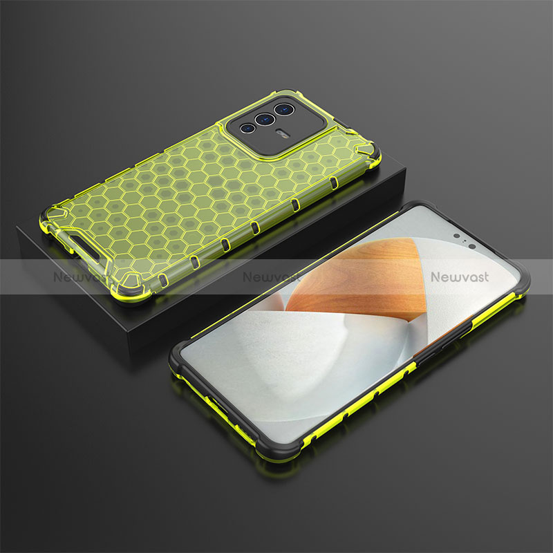 Silicone Transparent Frame Case Cover 360 Degrees AM2 for Vivo V23 Pro 5G Green