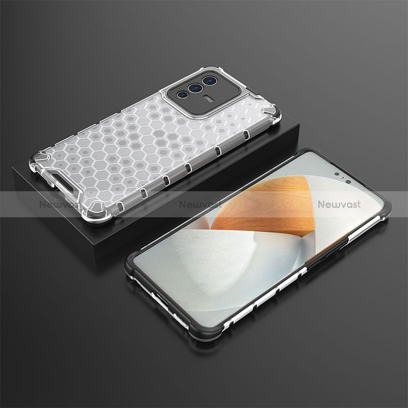 Silicone Transparent Frame Case Cover 360 Degrees AM2 for Vivo V23 Pro 5G White