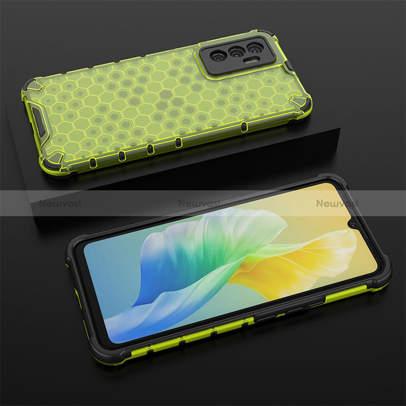 Silicone Transparent Frame Case Cover 360 Degrees AM2 for Vivo V23e 5G