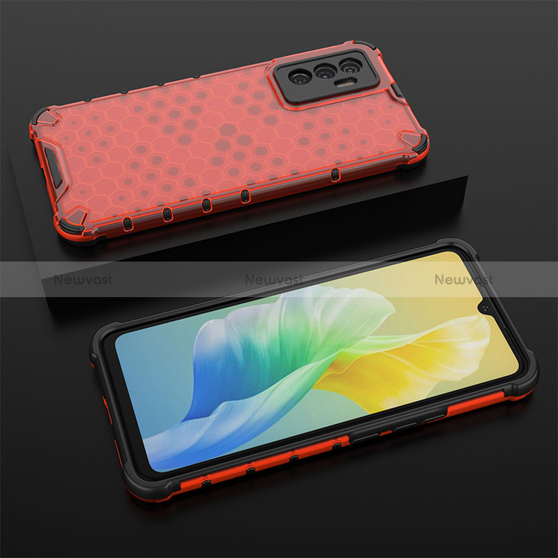 Silicone Transparent Frame Case Cover 360 Degrees AM2 for Vivo V23e 5G