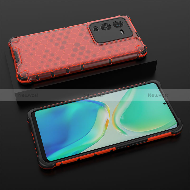 Silicone Transparent Frame Case Cover 360 Degrees AM2 for Vivo V25 Pro 5G