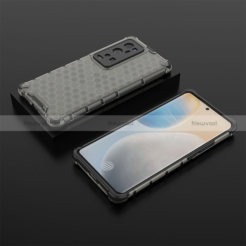 Silicone Transparent Frame Case Cover 360 Degrees AM2 for Vivo X60 Pro+ Plus 5G