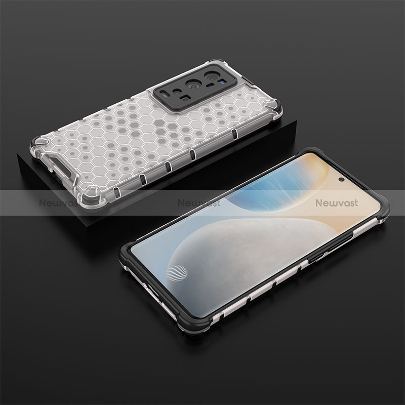 Silicone Transparent Frame Case Cover 360 Degrees AM2 for Vivo X60 Pro+ Plus 5G