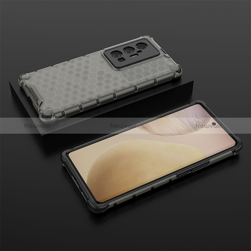 Silicone Transparent Frame Case Cover 360 Degrees AM2 for Vivo X70 Pro+ Plus 5G