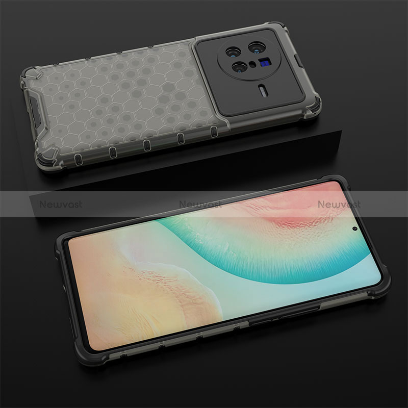 Silicone Transparent Frame Case Cover 360 Degrees AM2 for Vivo X80 5G