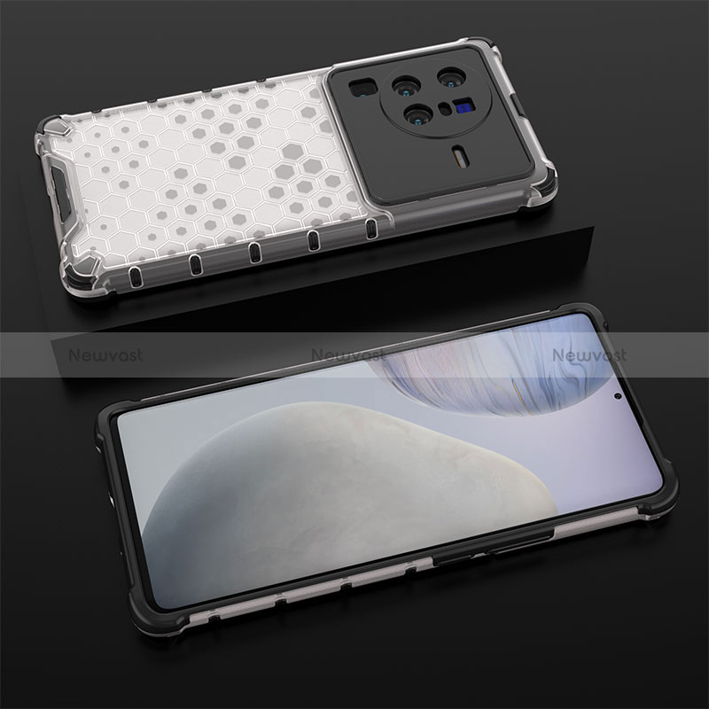 Silicone Transparent Frame Case Cover 360 Degrees AM2 for Vivo X80 Pro 5G