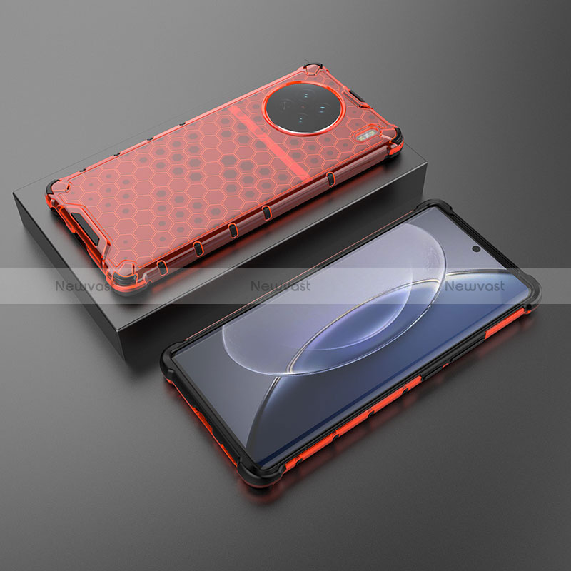 Silicone Transparent Frame Case Cover 360 Degrees AM2 for Vivo X90 5G