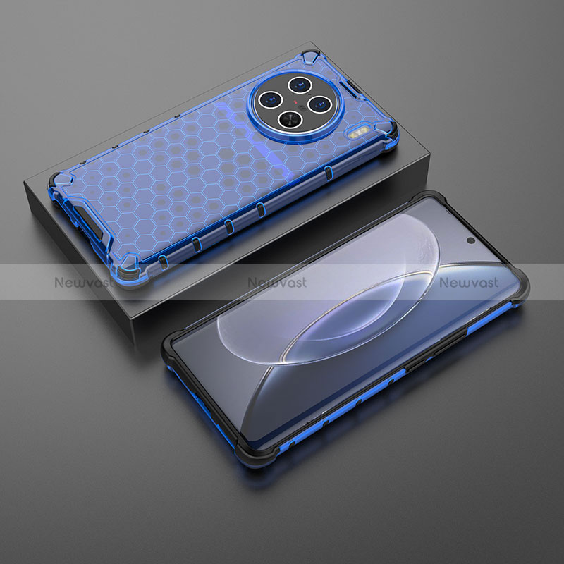 Silicone Transparent Frame Case Cover 360 Degrees AM2 for Vivo X90 Pro+ Plus 5G