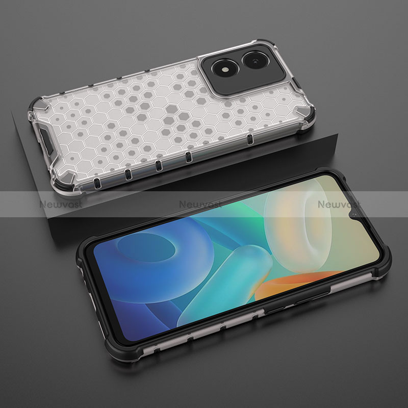 Silicone Transparent Frame Case Cover 360 Degrees AM2 for Vivo Y02S