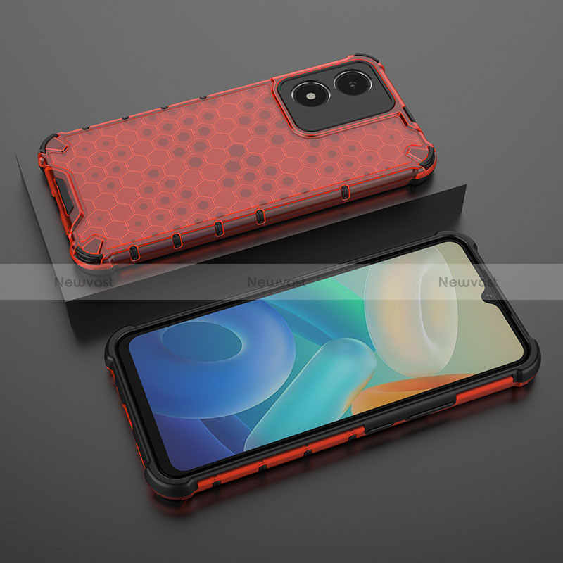 Silicone Transparent Frame Case Cover 360 Degrees AM2 for Vivo Y02S