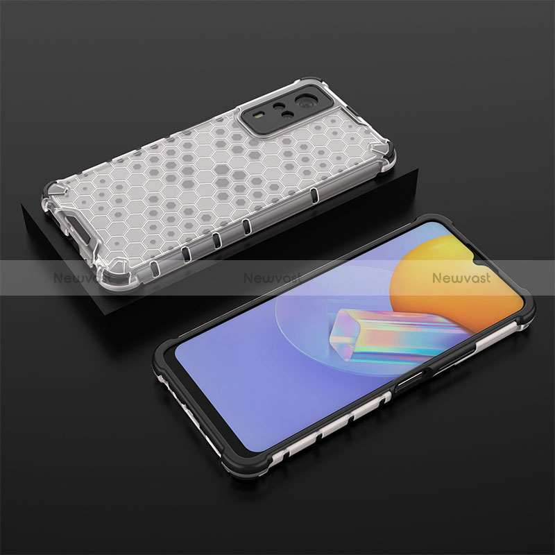 Silicone Transparent Frame Case Cover 360 Degrees AM2 for Vivo Y31 (2021) White
