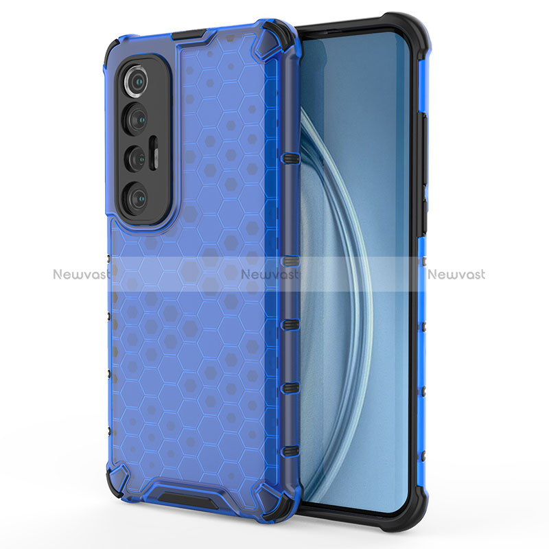 Silicone Transparent Frame Case Cover 360 Degrees AM2 for Xiaomi Mi 10S 5G Blue