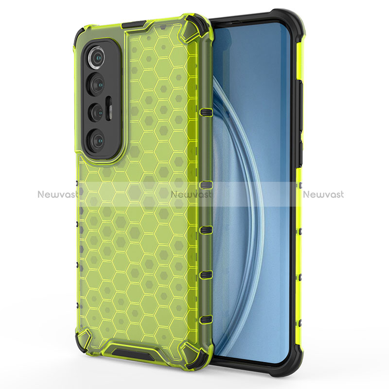 Silicone Transparent Frame Case Cover 360 Degrees AM2 for Xiaomi Mi 10S 5G Green