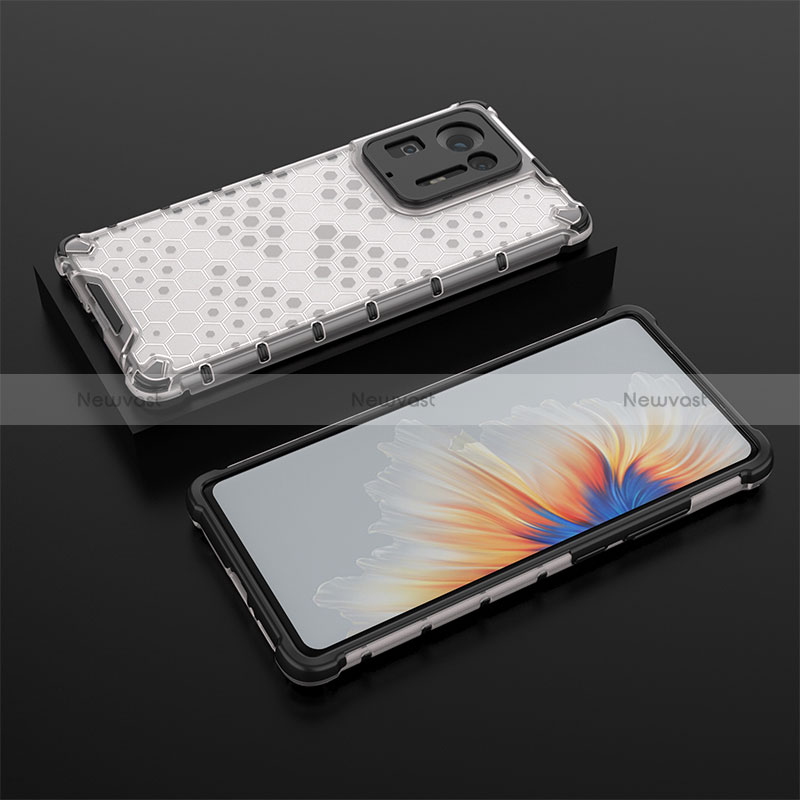 Silicone Transparent Frame Case Cover 360 Degrees AM2 for Xiaomi Mi Mix 4 5G White