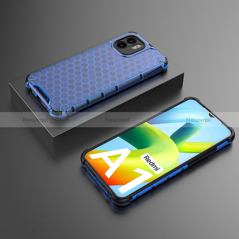 Silicone Transparent Frame Case Cover 360 Degrees AM2 for Xiaomi Poco C50 Blue