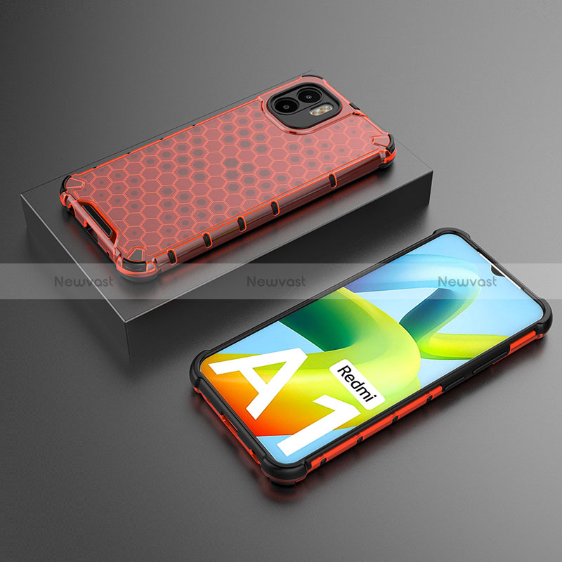 Silicone Transparent Frame Case Cover 360 Degrees AM2 for Xiaomi Poco C50 Red