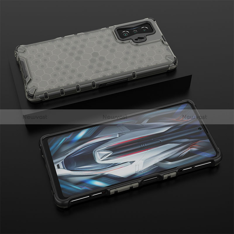 Silicone Transparent Frame Case Cover 360 Degrees AM2 for Xiaomi Poco F4 GT 5G Black