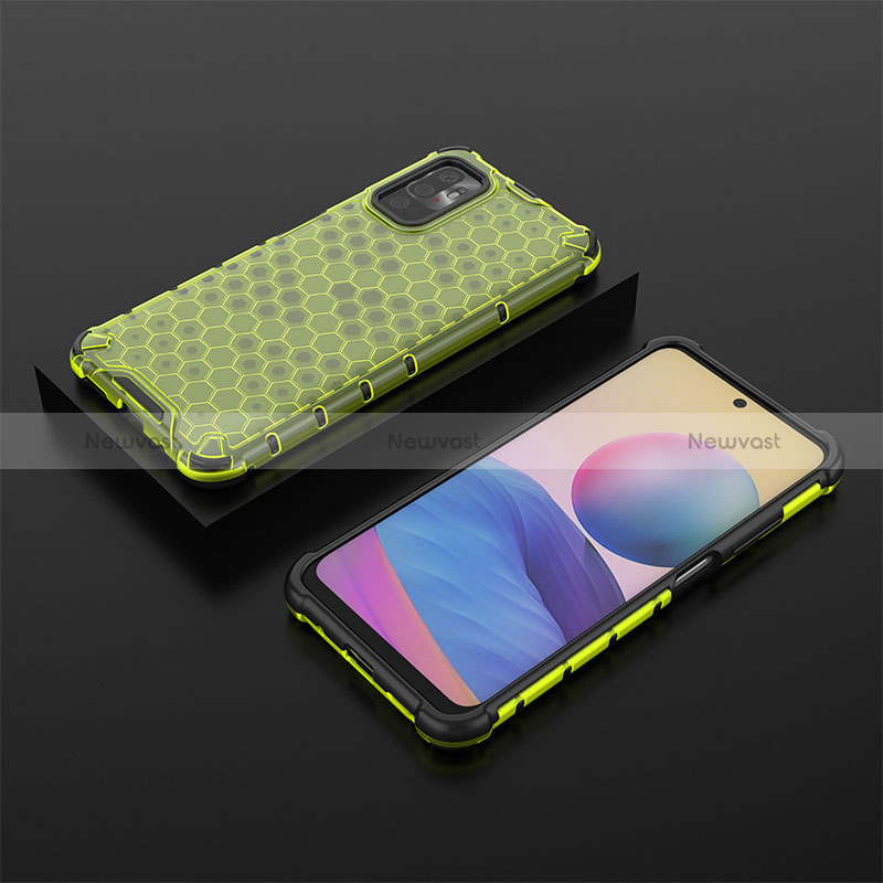 Silicone Transparent Frame Case Cover 360 Degrees AM2 for Xiaomi POCO M3 Pro 5G Green