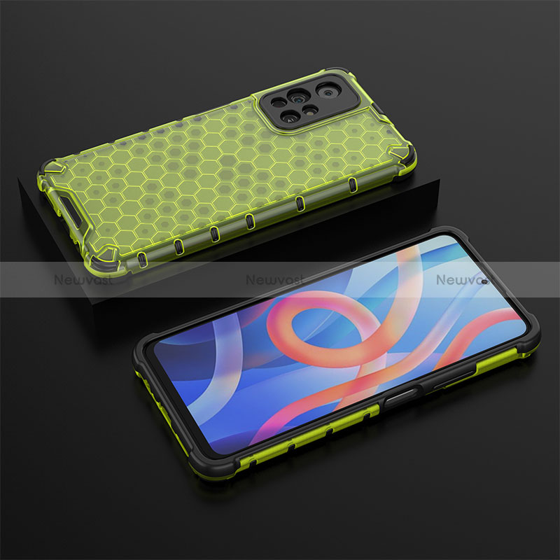 Silicone Transparent Frame Case Cover 360 Degrees AM2 for Xiaomi Poco M4 Pro 5G Green