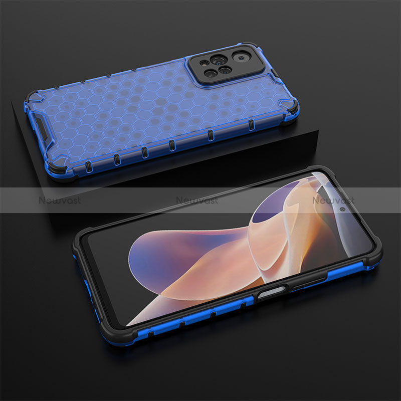 Silicone Transparent Frame Case Cover 360 Degrees AM2 for Xiaomi Poco X4 NFC Blue