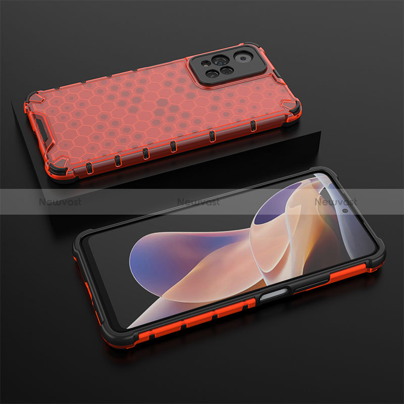Silicone Transparent Frame Case Cover 360 Degrees AM2 for Xiaomi Poco X4 NFC Red