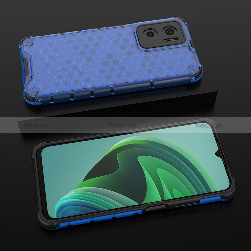 Silicone Transparent Frame Case Cover 360 Degrees AM2 for Xiaomi Redmi 10 Prime Plus 5G Blue