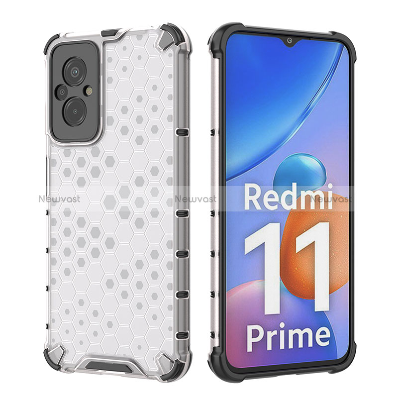 Silicone Transparent Frame Case Cover 360 Degrees AM2 for Xiaomi Redmi 11 Prime 4G