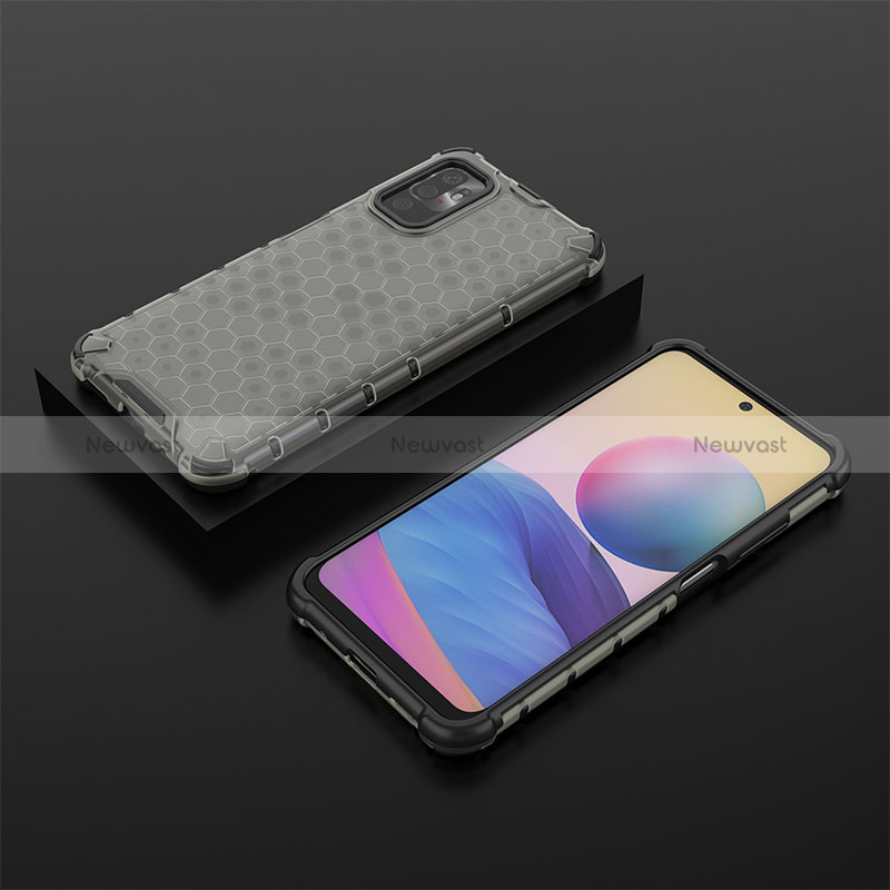 Silicone Transparent Frame Case Cover 360 Degrees AM2 for Xiaomi Redmi Note 10 5G Black