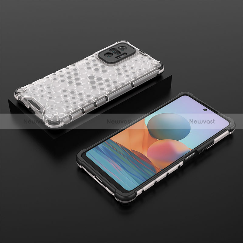 Silicone Transparent Frame Case Cover 360 Degrees AM2 for Xiaomi Redmi Note 10 Pro 4G