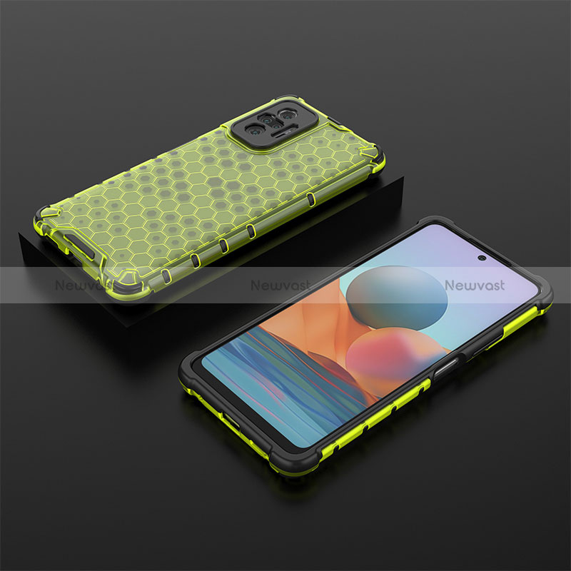 Silicone Transparent Frame Case Cover 360 Degrees AM2 for Xiaomi Redmi Note 10 Pro 4G Green