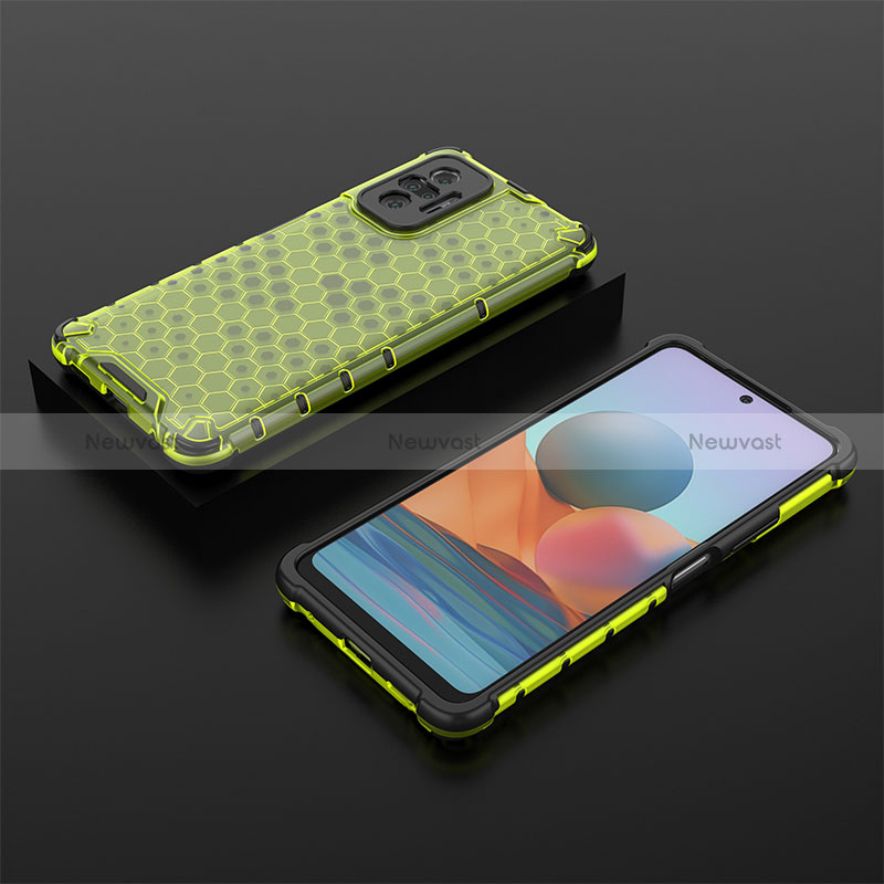 Silicone Transparent Frame Case Cover 360 Degrees AM2 for Xiaomi Redmi Note 10 Pro Max Green