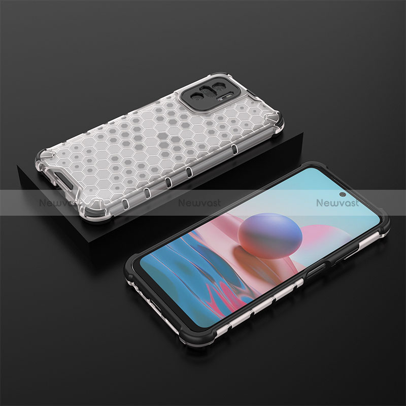 Silicone Transparent Frame Case Cover 360 Degrees AM2 for Xiaomi Redmi Note 10S 4G