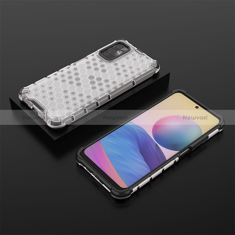 Silicone Transparent Frame Case Cover 360 Degrees AM2 for Xiaomi Redmi Note 10T 5G