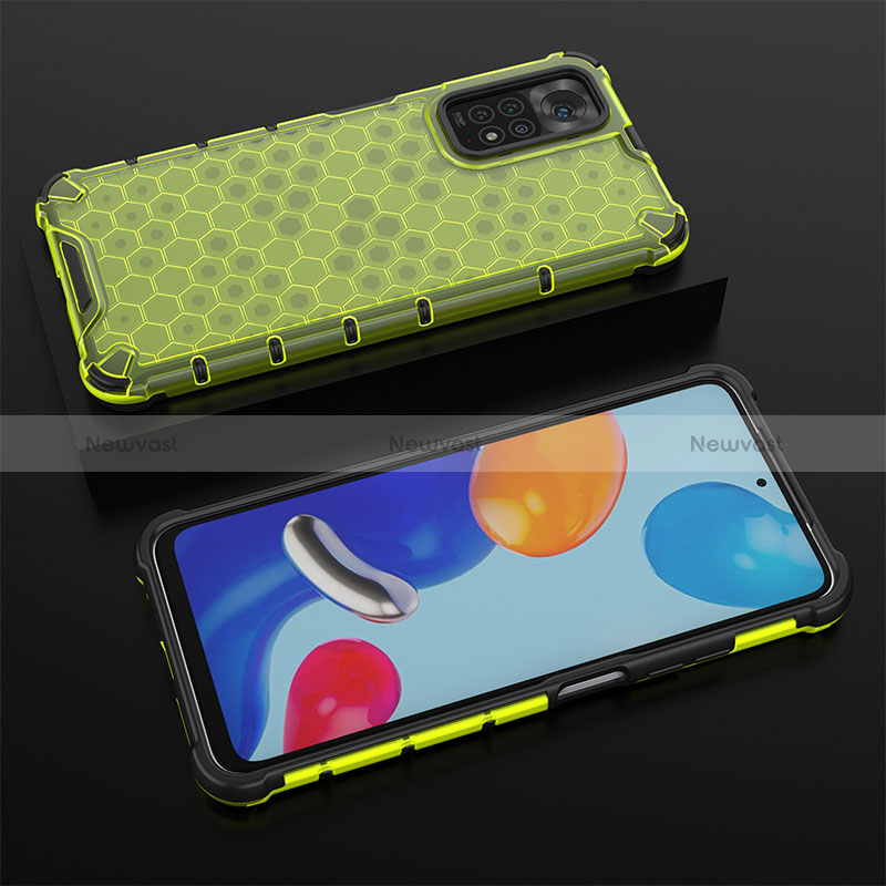 Silicone Transparent Frame Case Cover 360 Degrees AM2 for Xiaomi Redmi Note 11 4G (2022) Green