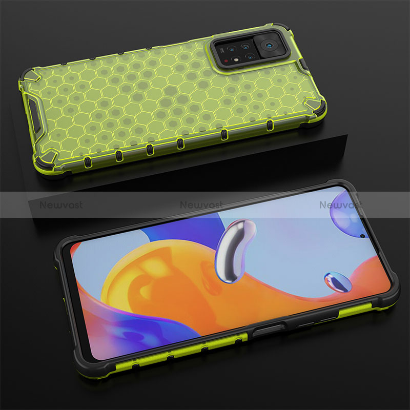 Silicone Transparent Frame Case Cover 360 Degrees AM2 for Xiaomi Redmi Note 11 Pro 4G Green