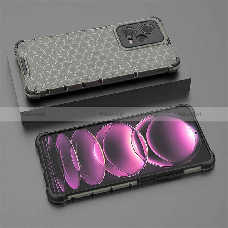 Silicone Transparent Frame Case Cover 360 Degrees AM2 for Xiaomi Redmi Note 12 Pro 5G Black